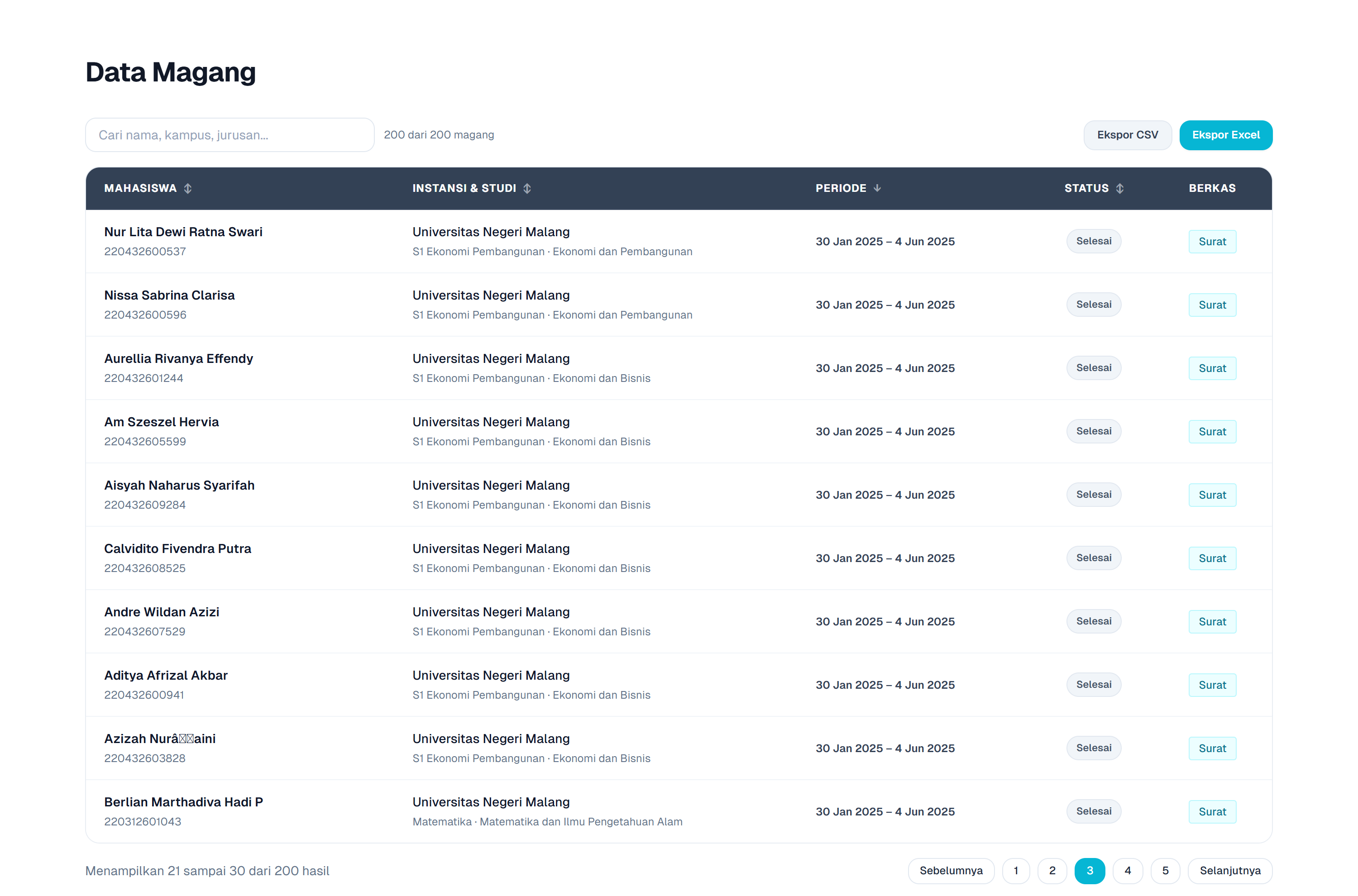 SiMagang Public Portal