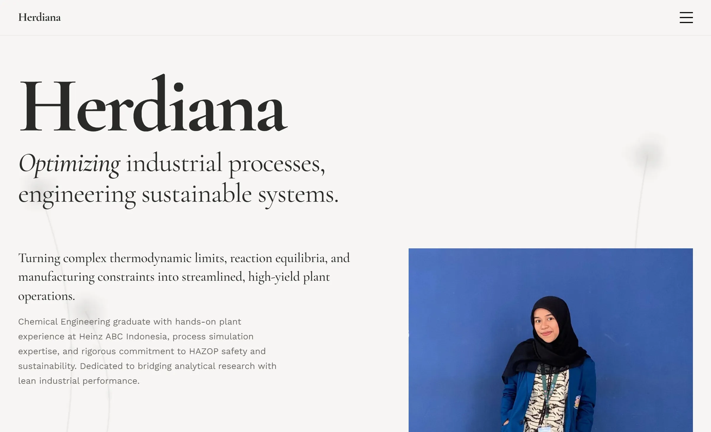 Herdiana portfolio homepage