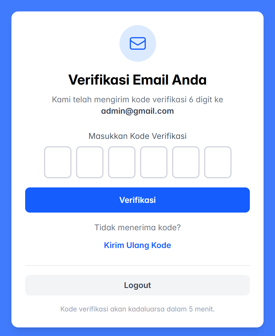 Email OTP verification screen