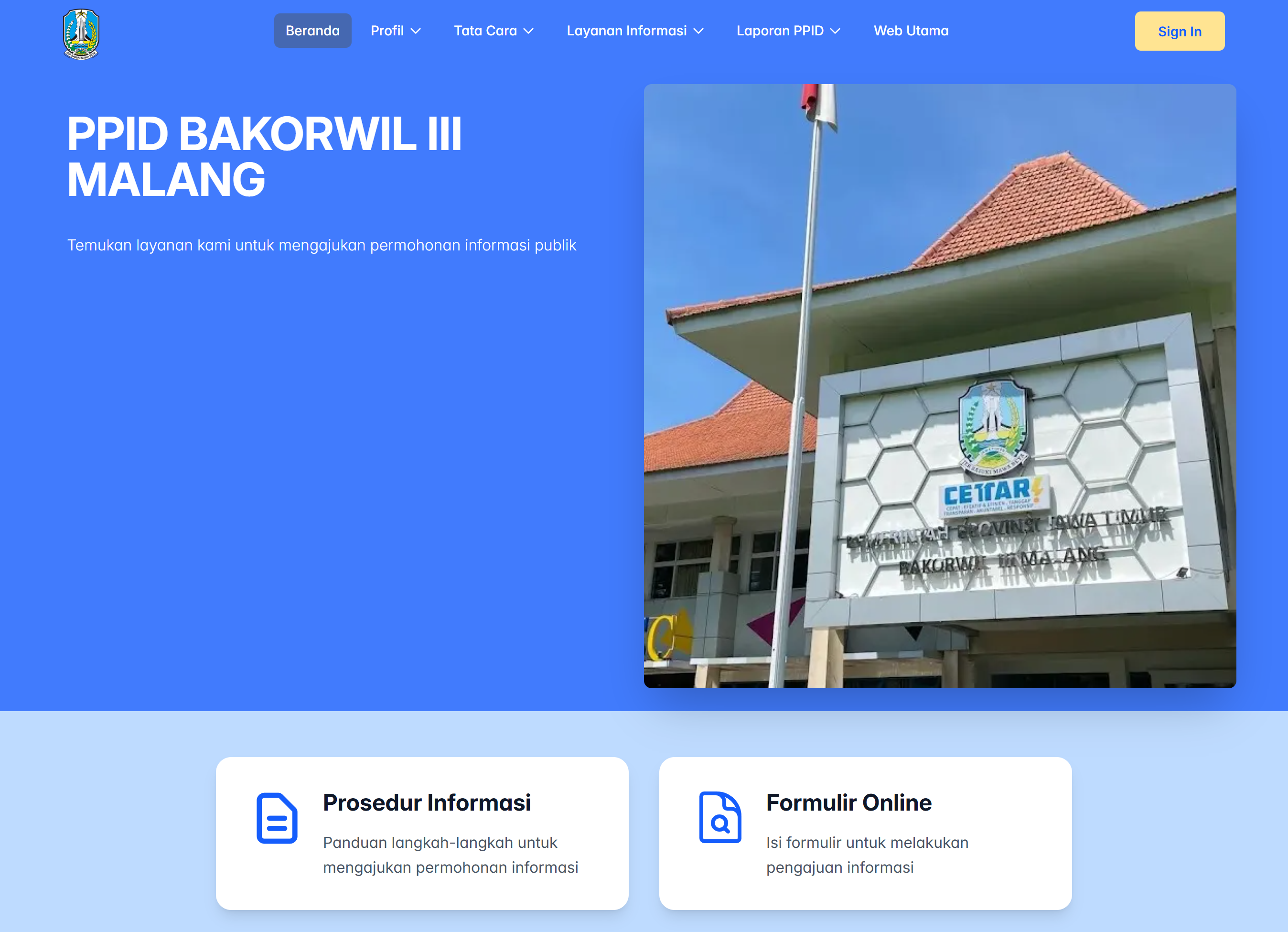Public PPID homepage